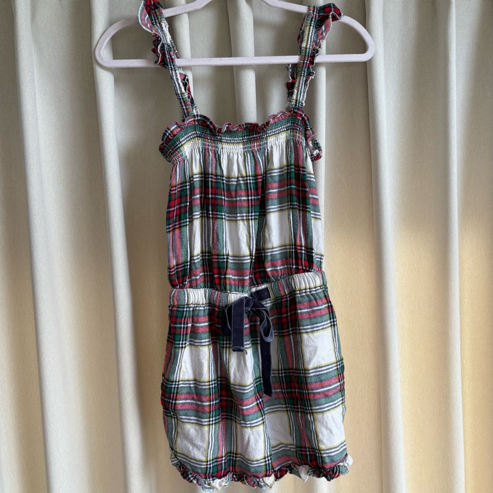 Aerie plaid flannel pajama romper